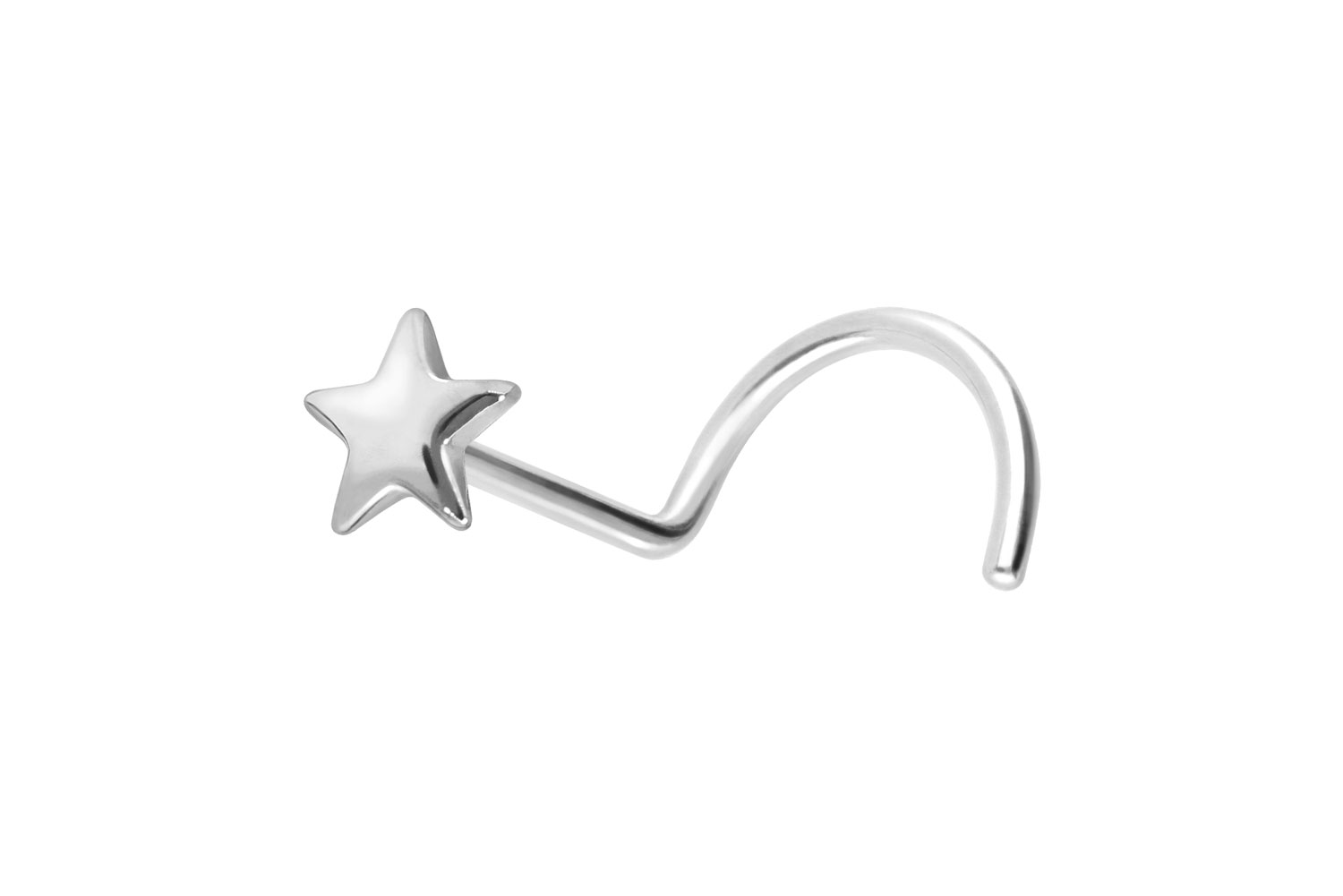 14/18 Karat Gold Nasenstecker Spirale STERN